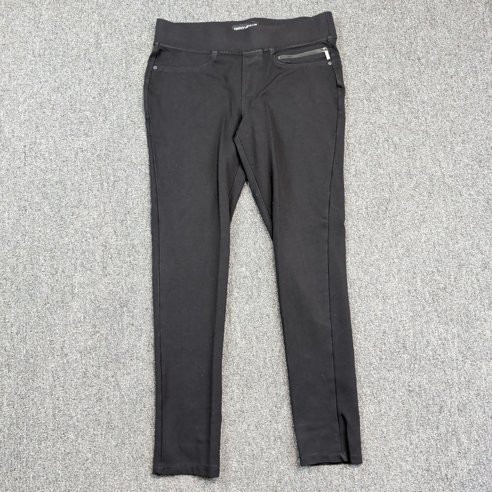 DKNY Jeans Modern Minimalist Pull On Skinny Pants Small‎ Black Workwear Office